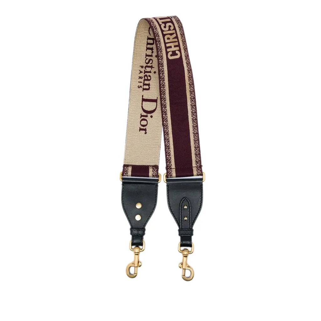 Dior Embroidered Canvas Bag Strap Red Very good - Inside View