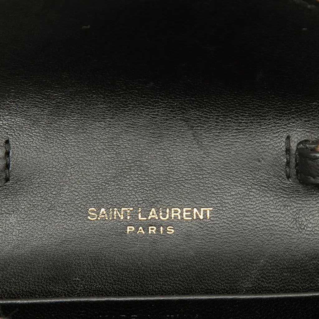 Saint Laurent Micro Quilted Lambskin Monogram Gaby Envelope Chain Crossbody Black Leather Good - Box View