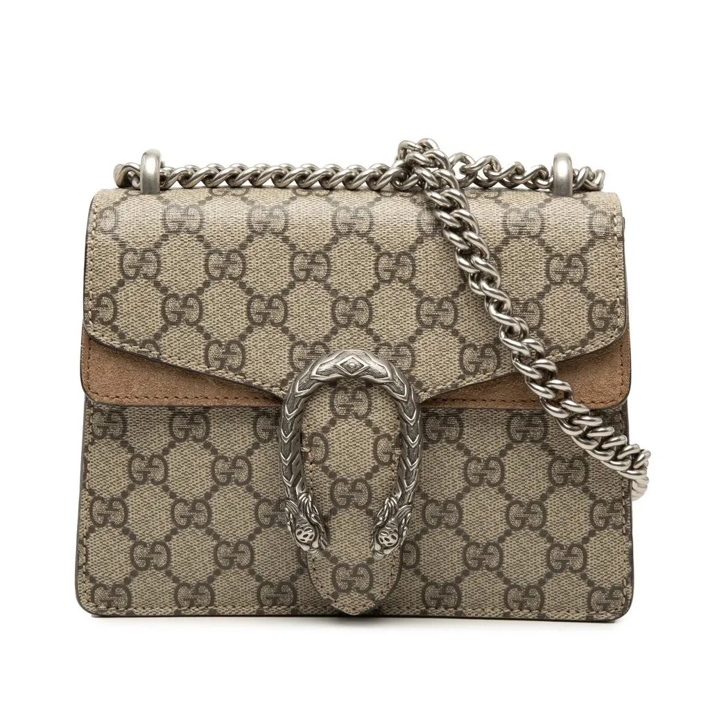 Gucci Small GG Supreme Dionysus Crossbody Beige Very good - Front View