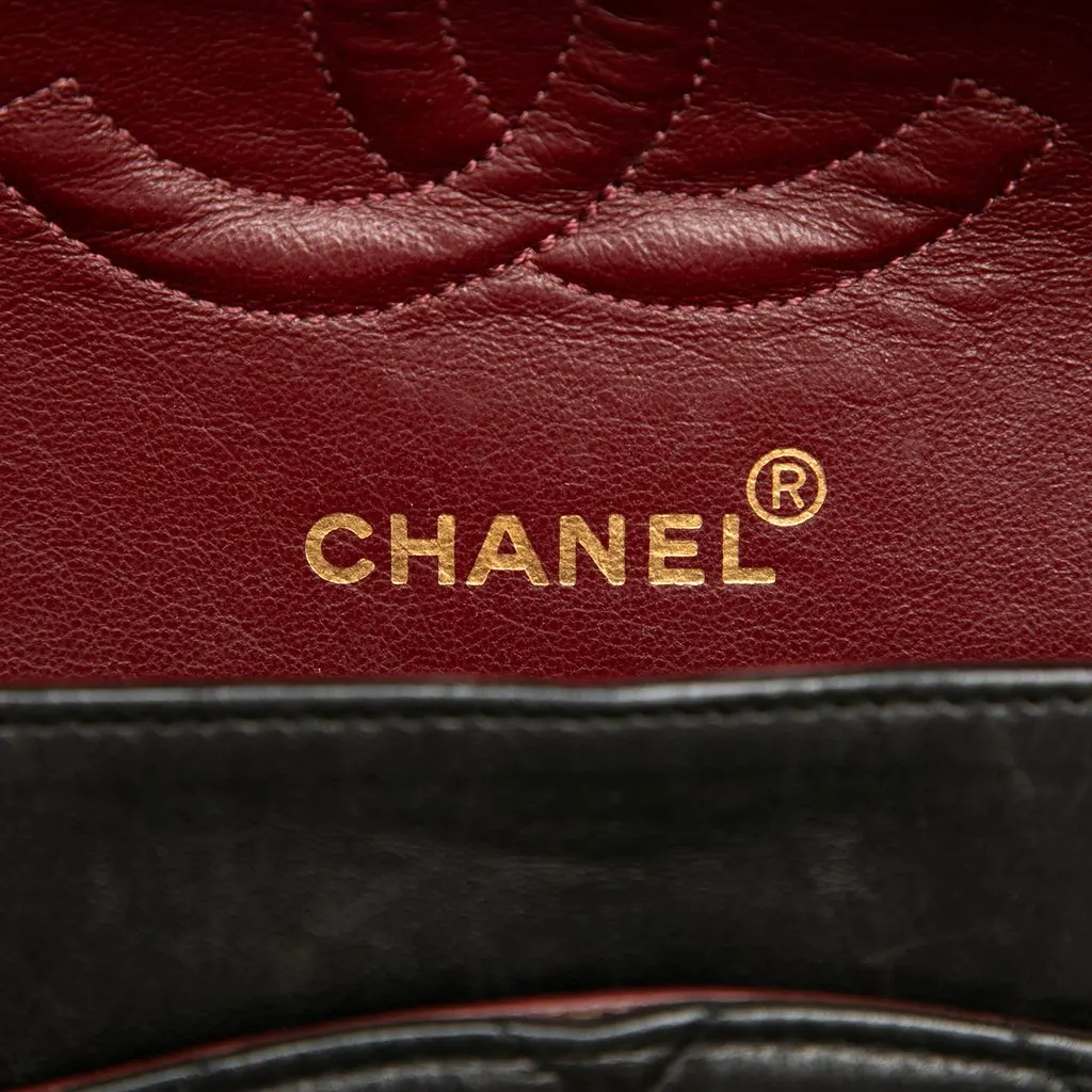 Chanel Medium Classic Lambskin Double Flap Black Leather Very good - Box View