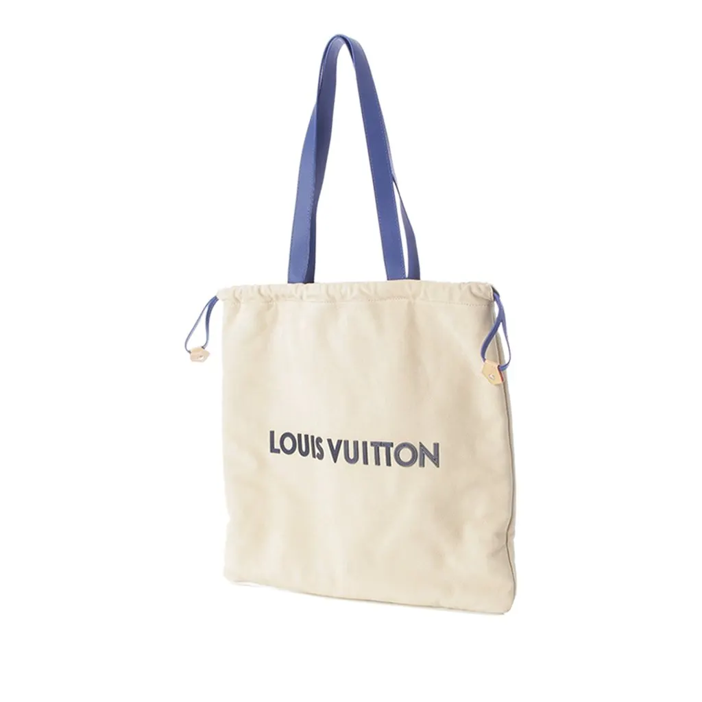 Louis Vuitton Nubuck Dust Bag Tote White Leather Never worn - Inside View