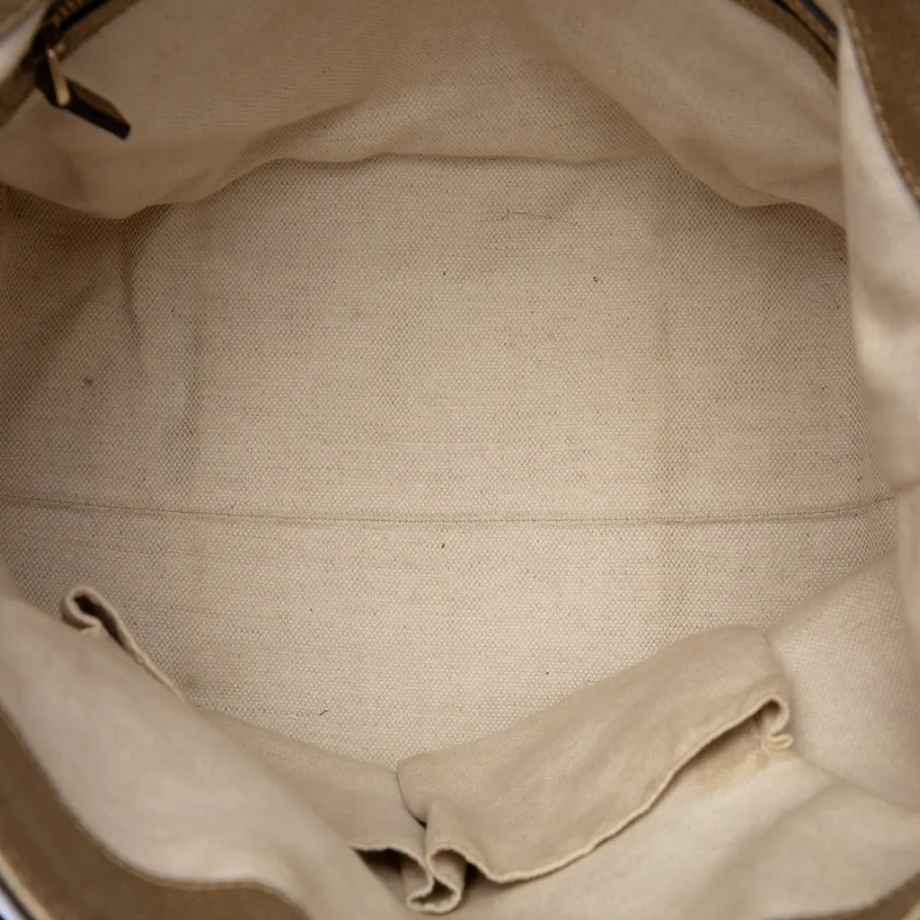 Gucci Medium GG Canvas Bree Fold Over Tote Beige Very good - Model View