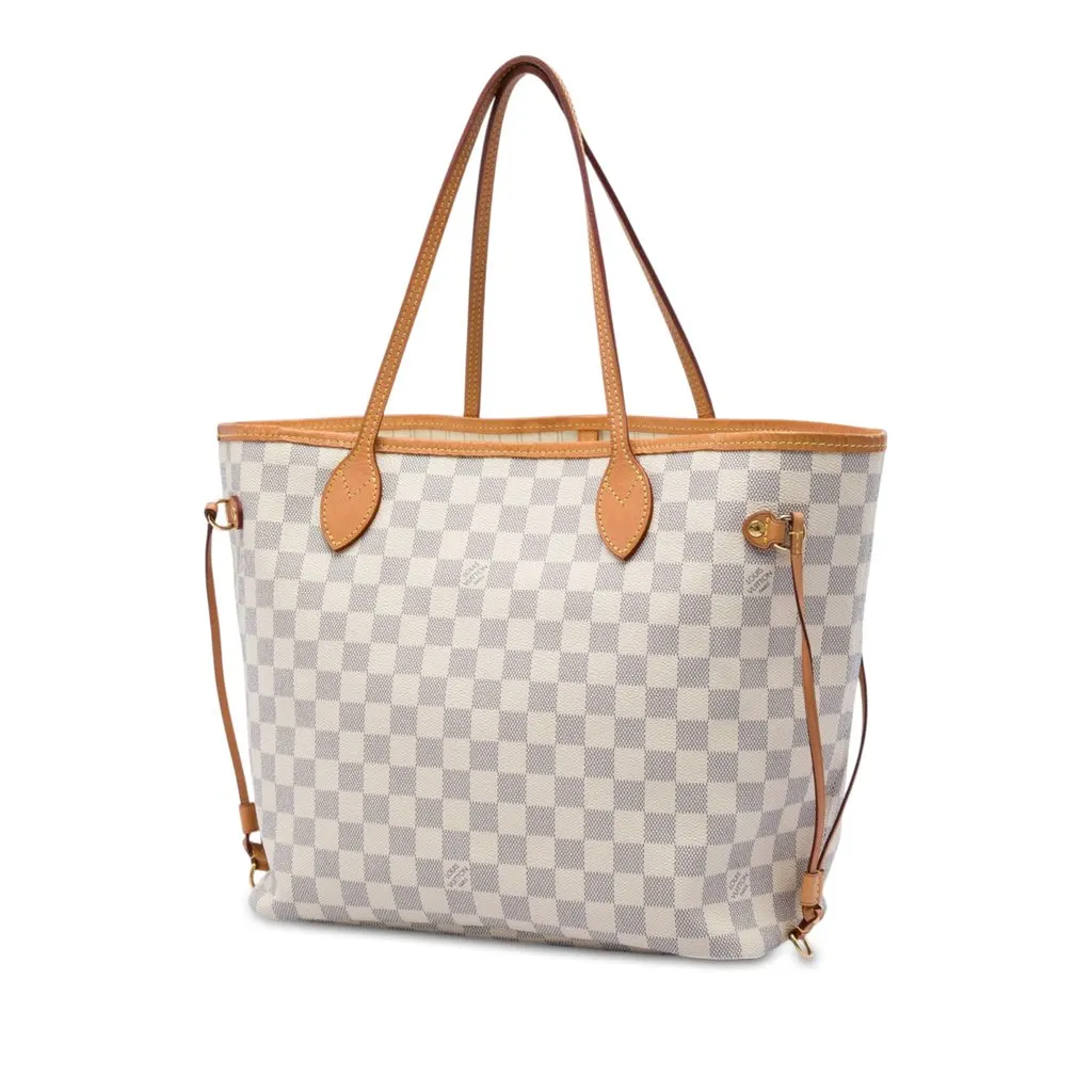 Louis Vuitton Damier Azur Neverfull MM White Very good - Back View