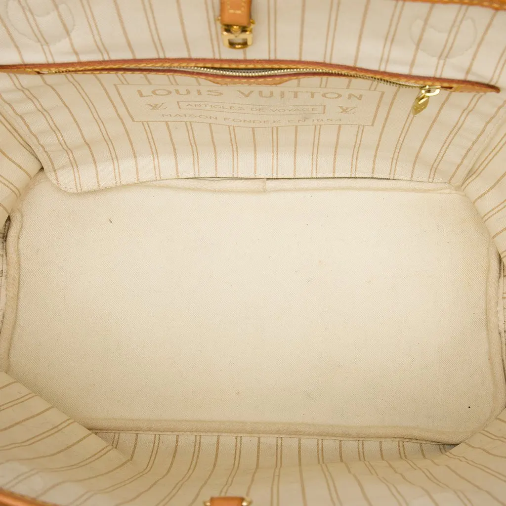 Louis Vuitton Damier Azur Neverfull MM White Very good - Model View