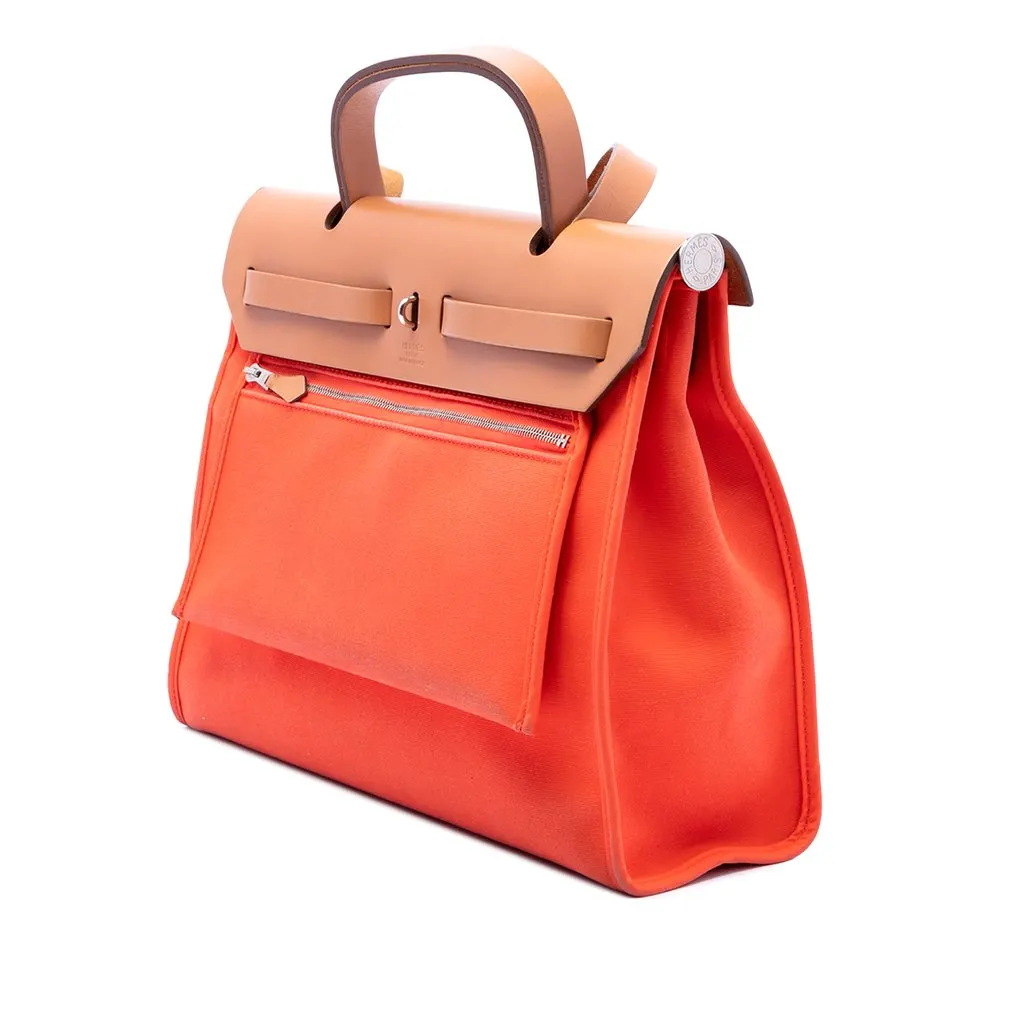 Hermès Toile Herbag Zip 31 Orange Very good - Back View