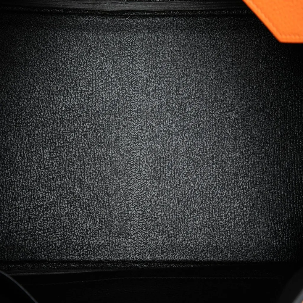 Hermès Special Order Bicolor Clemence Birkin Retourne 35 Orange Leather Good - Model View