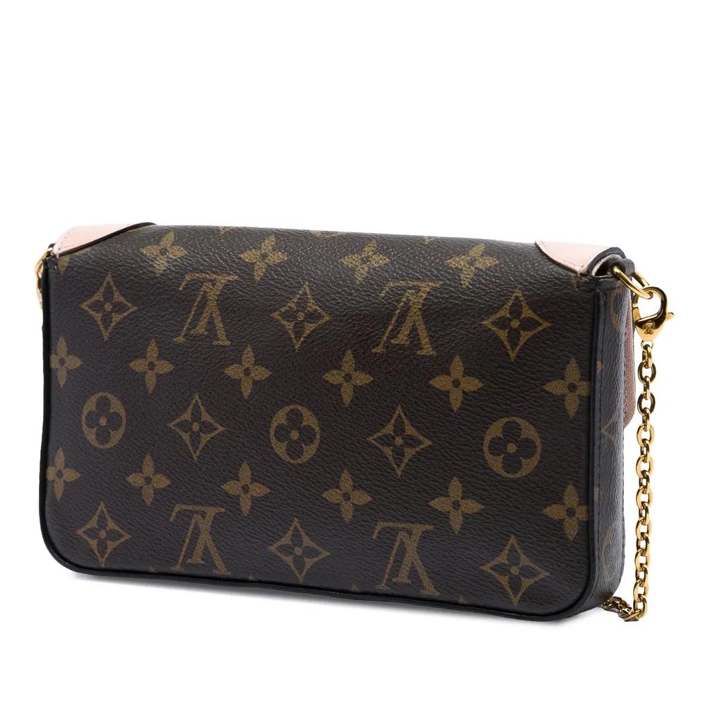 Louis Vuitton Monogram Pochette Felicie Valentine Dog Brown Canvas Very good - Back View