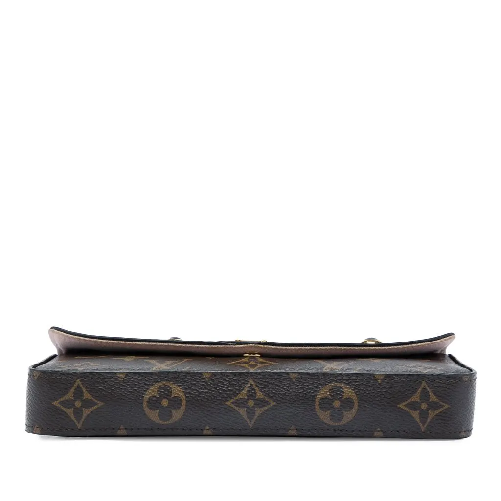 Louis Vuitton Monogram Pochette Felicie Valentine Dog Brown Canvas Very good - Inside View