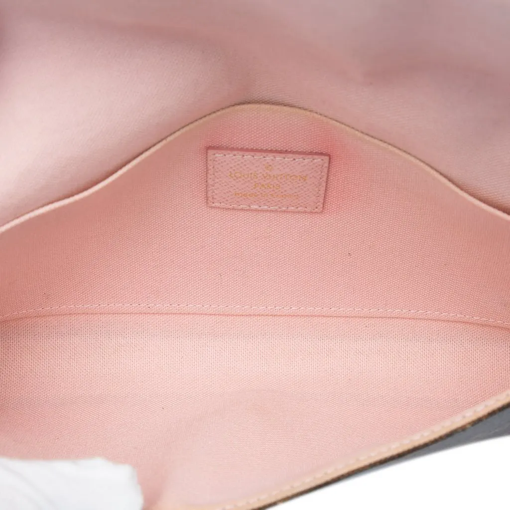 Louis Vuitton Monogram Pochette Felicie Valentine Dog Brown Canvas Very good - Model View
