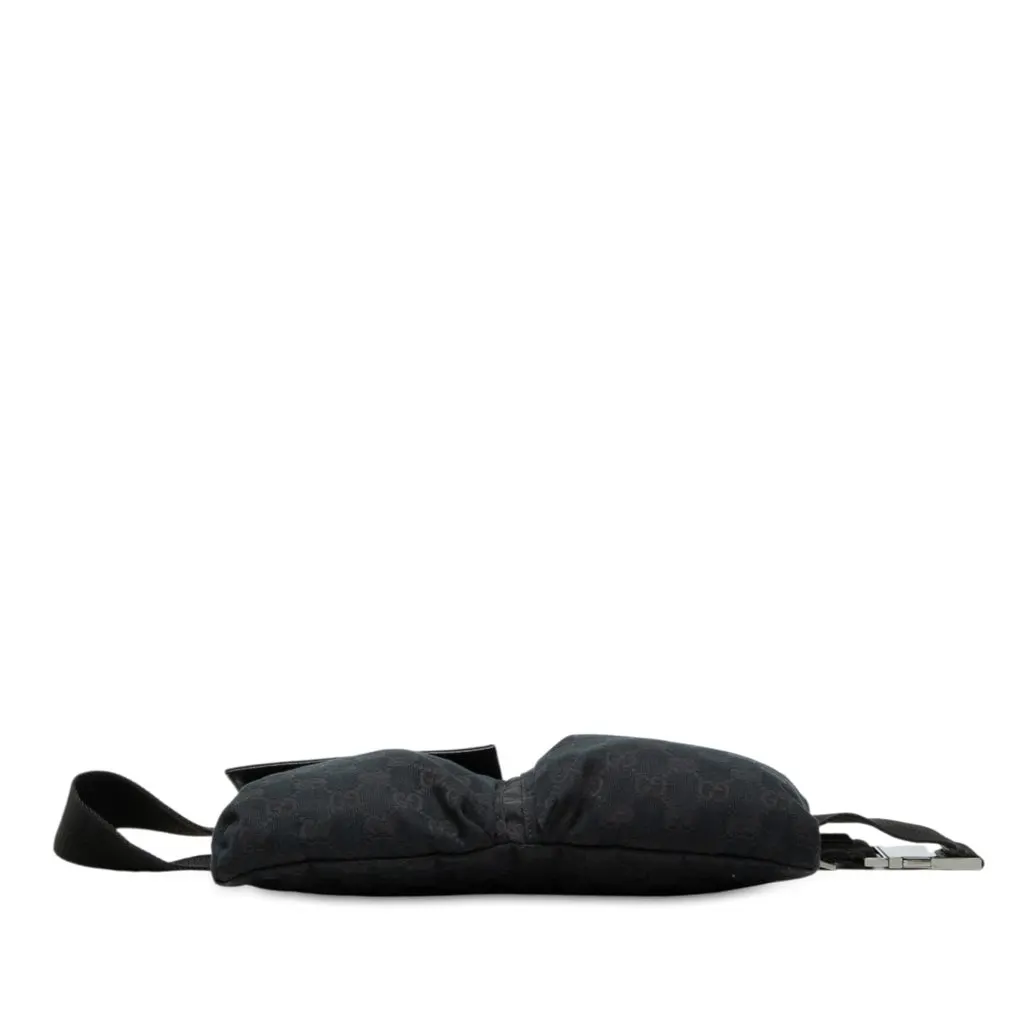 Gucci GG Canvas Double Pocket Belt Bag Black Canvas Very good - Inside View