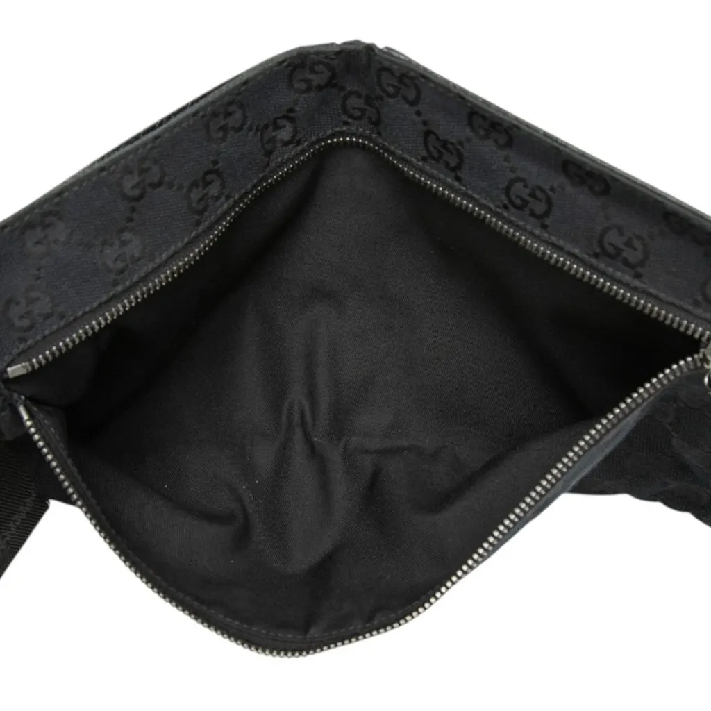 Gucci GG Canvas Double Pocket Belt Bag Black Canvas Very good - Model View