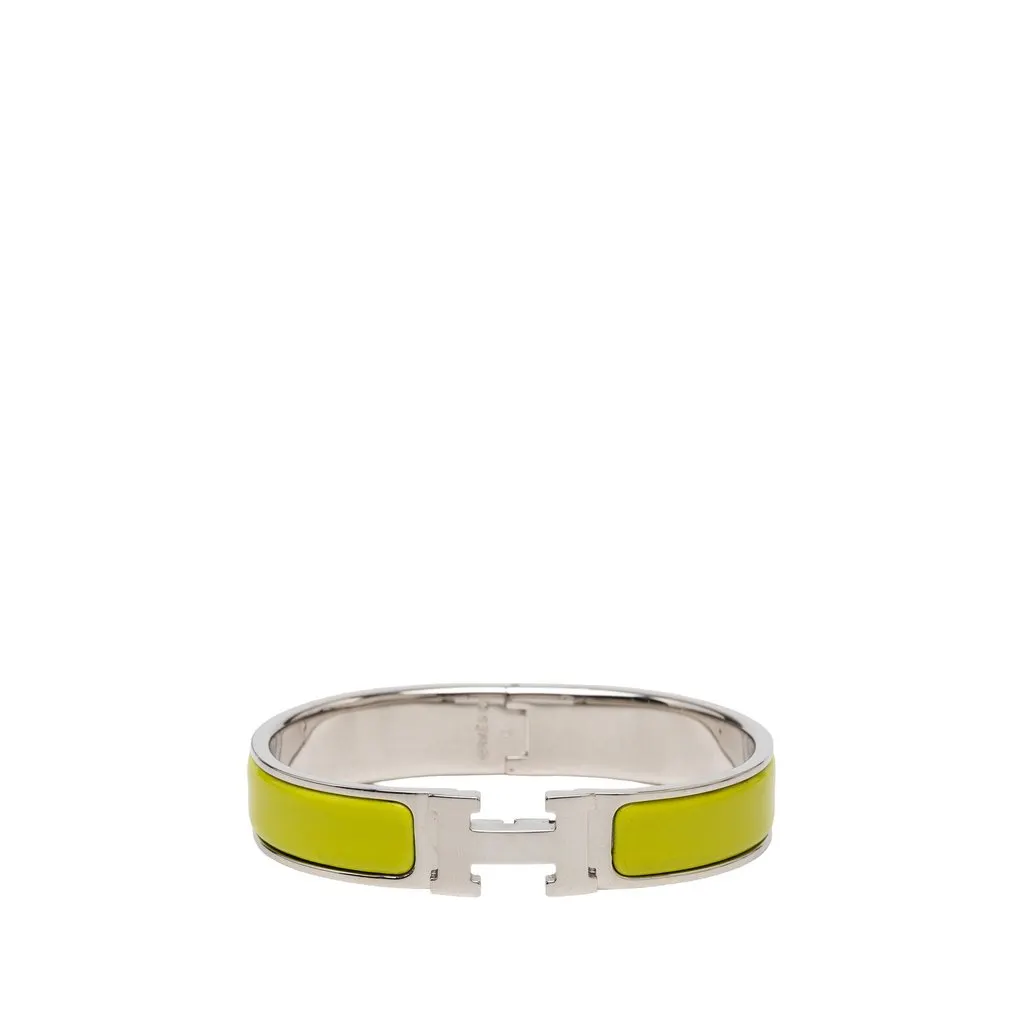 Hermès Narrow Enamel Clic H Bracelet GM Yellow Very good - Front View