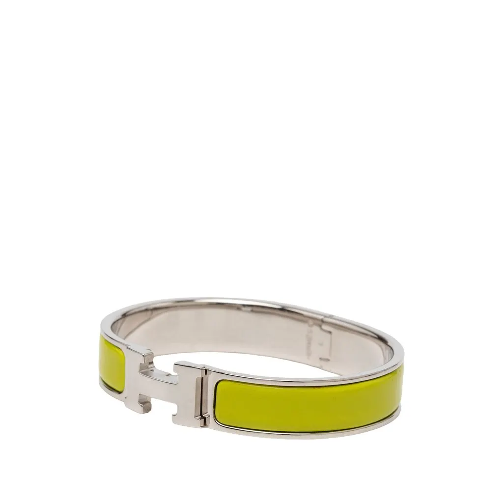 Hermès Narrow Enamel Clic H Bracelet GM Yellow Very good - Back View
