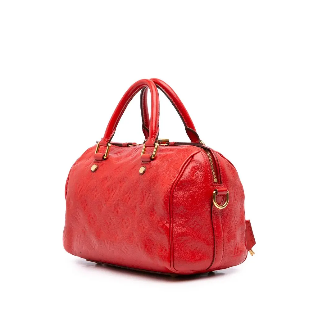 Louis Vuitton Monogram Empreinte Speedy Bandouliere 25 Red Leather Good - Back View