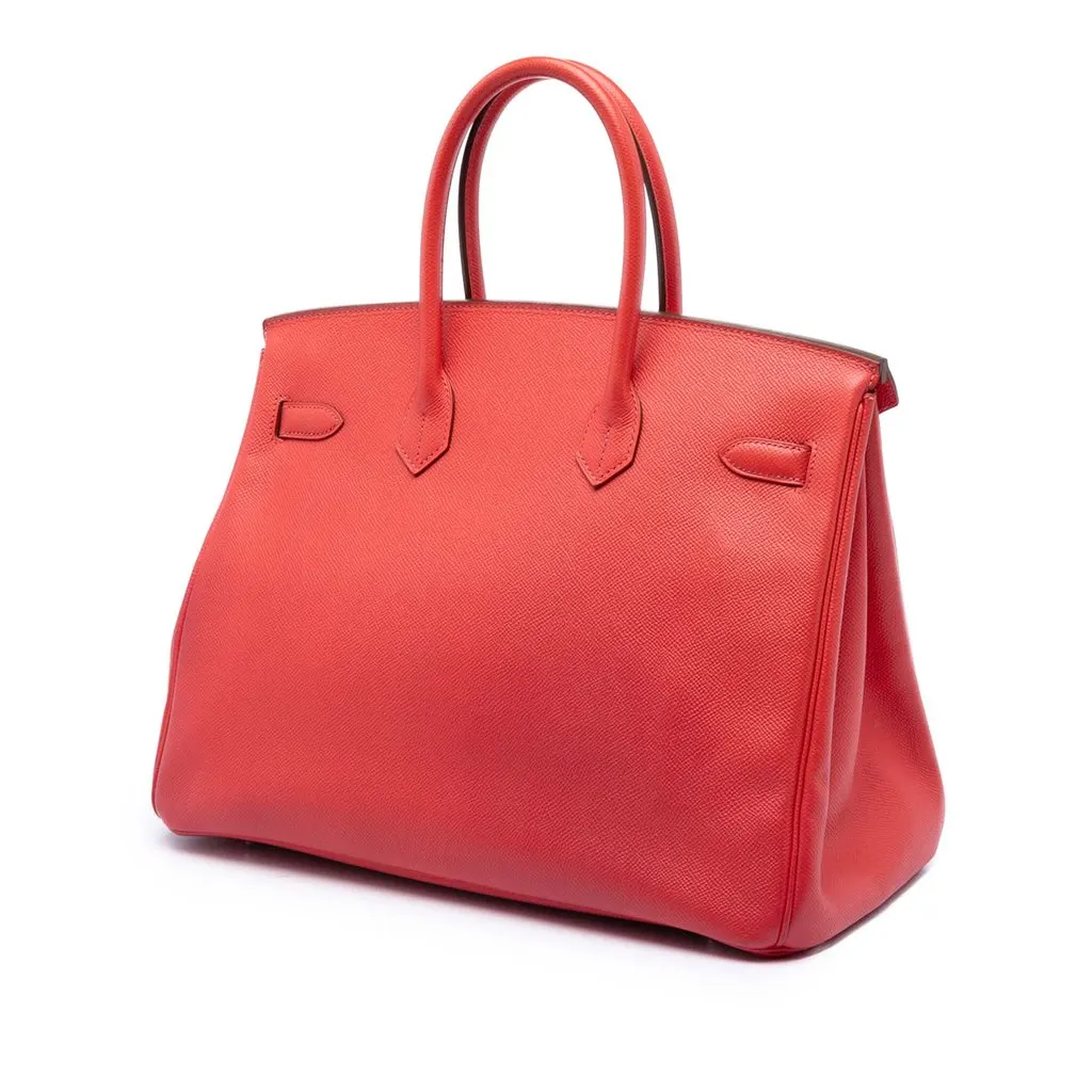 Hermès Epsom Birkin Retourne 35 Red Leather Very good - Back View