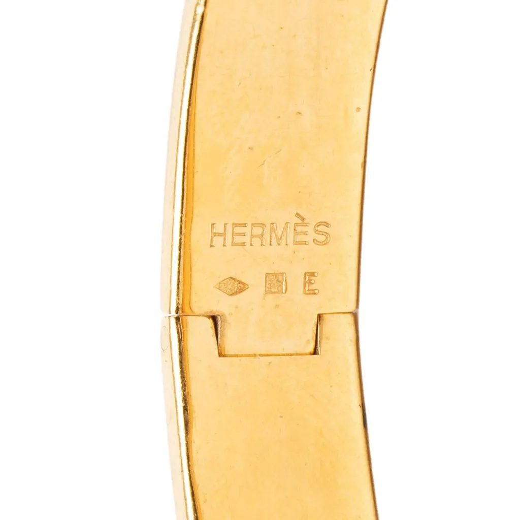 Hermès Narrow Enamel Clic H Bracelet PM White Enamel Very good - Model View