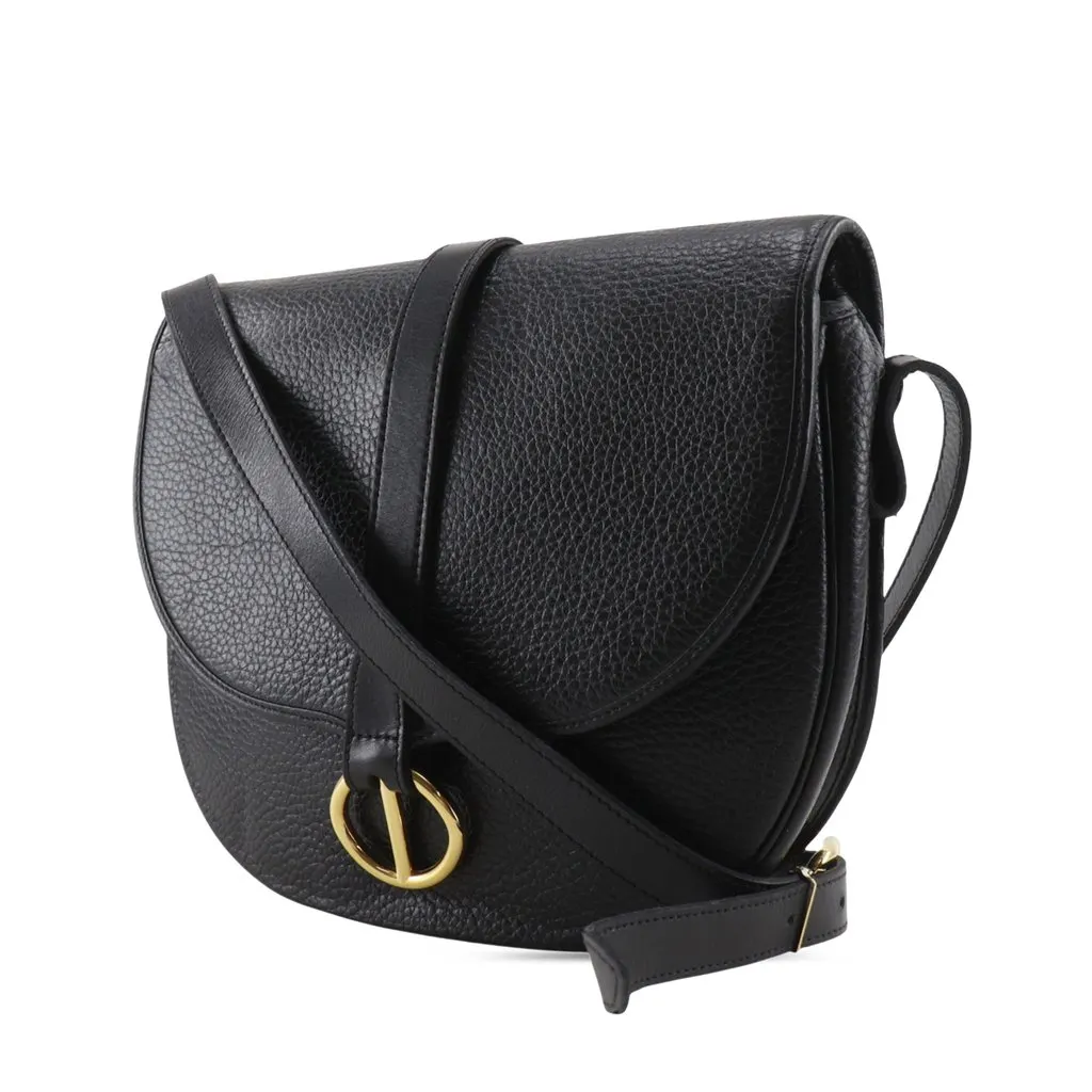 Dior Leather Flap Crossbody Black Leather Very good - Back View