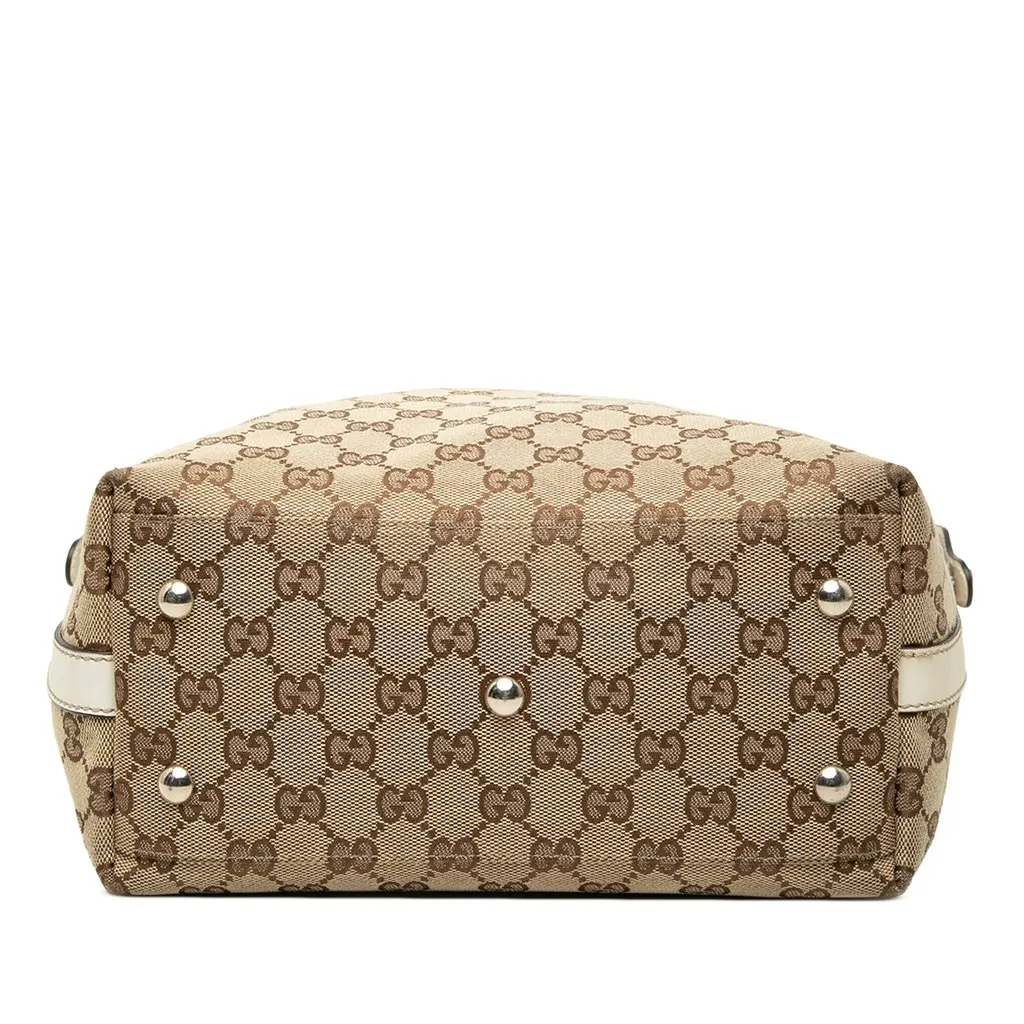 Gucci GG Canvas Web Match Ball Tote Beige Canvas Very good - Inside View