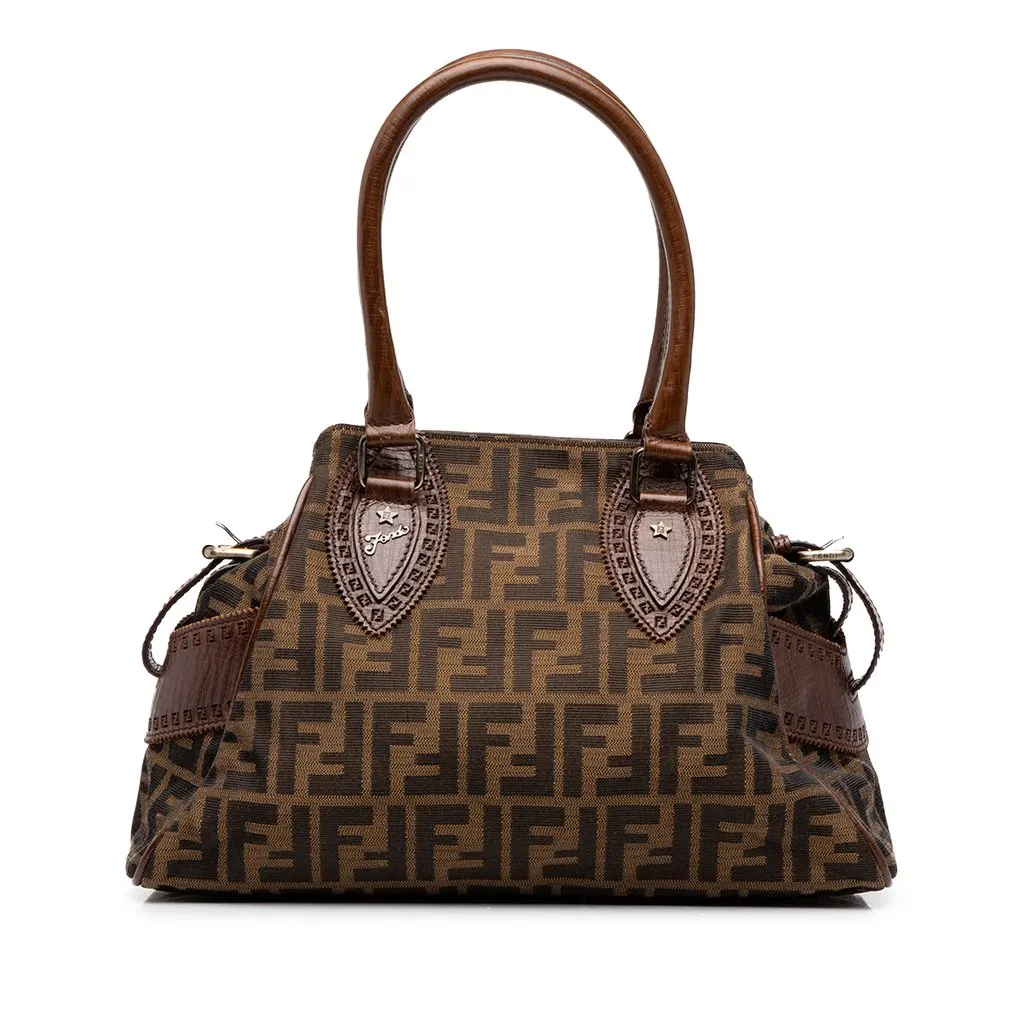 Fendi Zucca Canvas Etniko Handbag Brown Canvas Very good - Front View