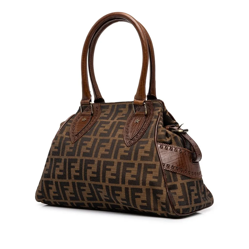 Fendi Zucca Canvas Etniko Handbag Brown Canvas Very good - Back View