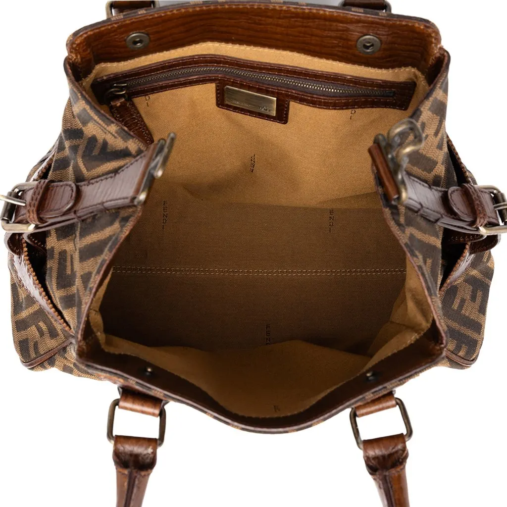 Fendi Zucca Canvas Etniko Handbag Brown Canvas Very good - Model View