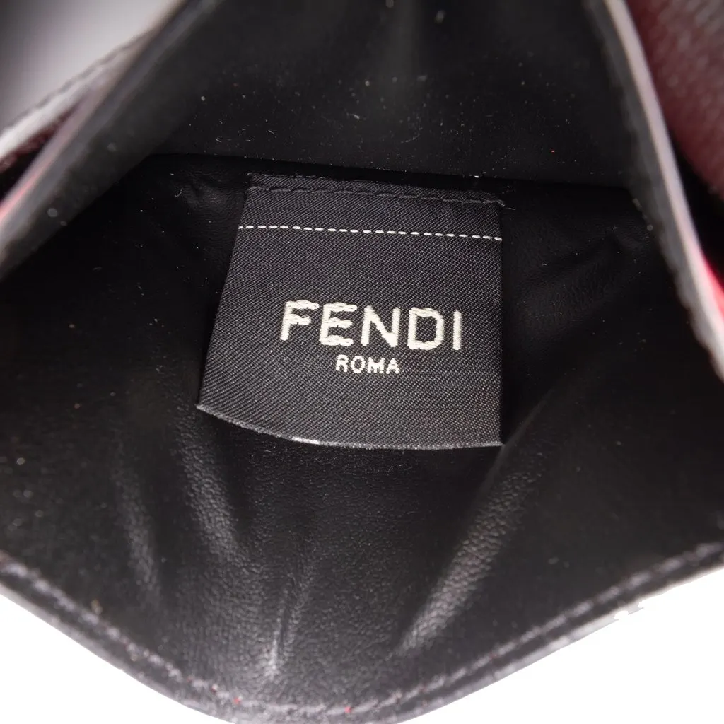 Fendi Zucca Shadow Calfskin Colorblock Card Holder Black Leather Good - Box View