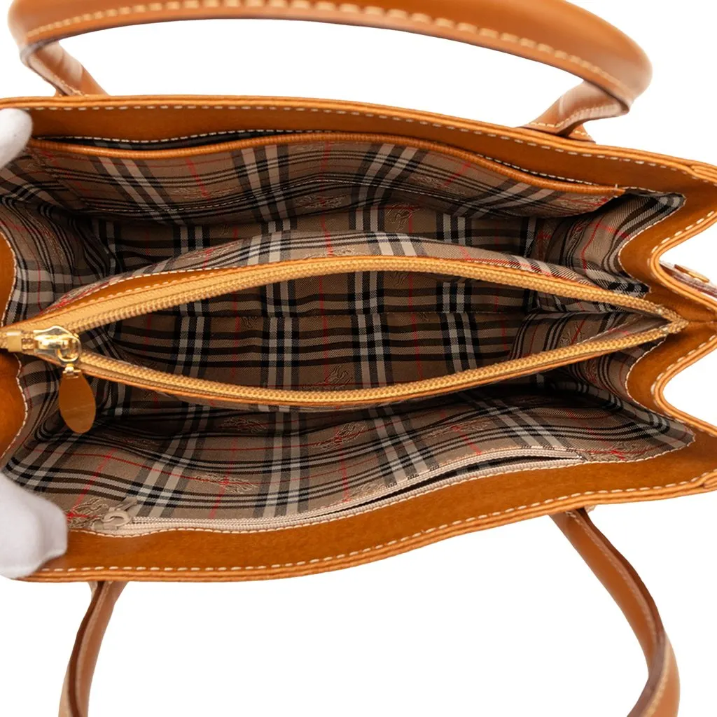 Burberry Leather Handbag Brown Leather Very good - Model View