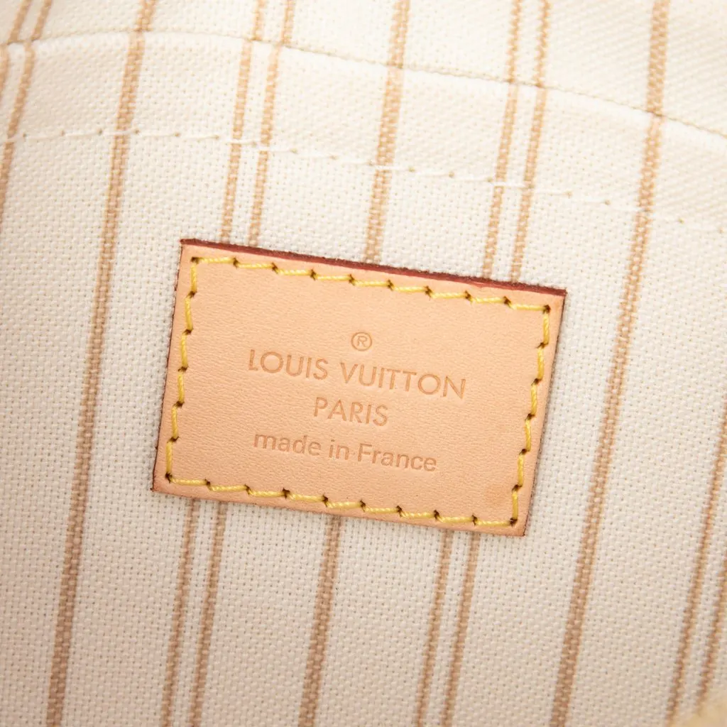 Louis Vuitton Damier Azur Neverfull MM Pouch White Canvas Very good - Box View