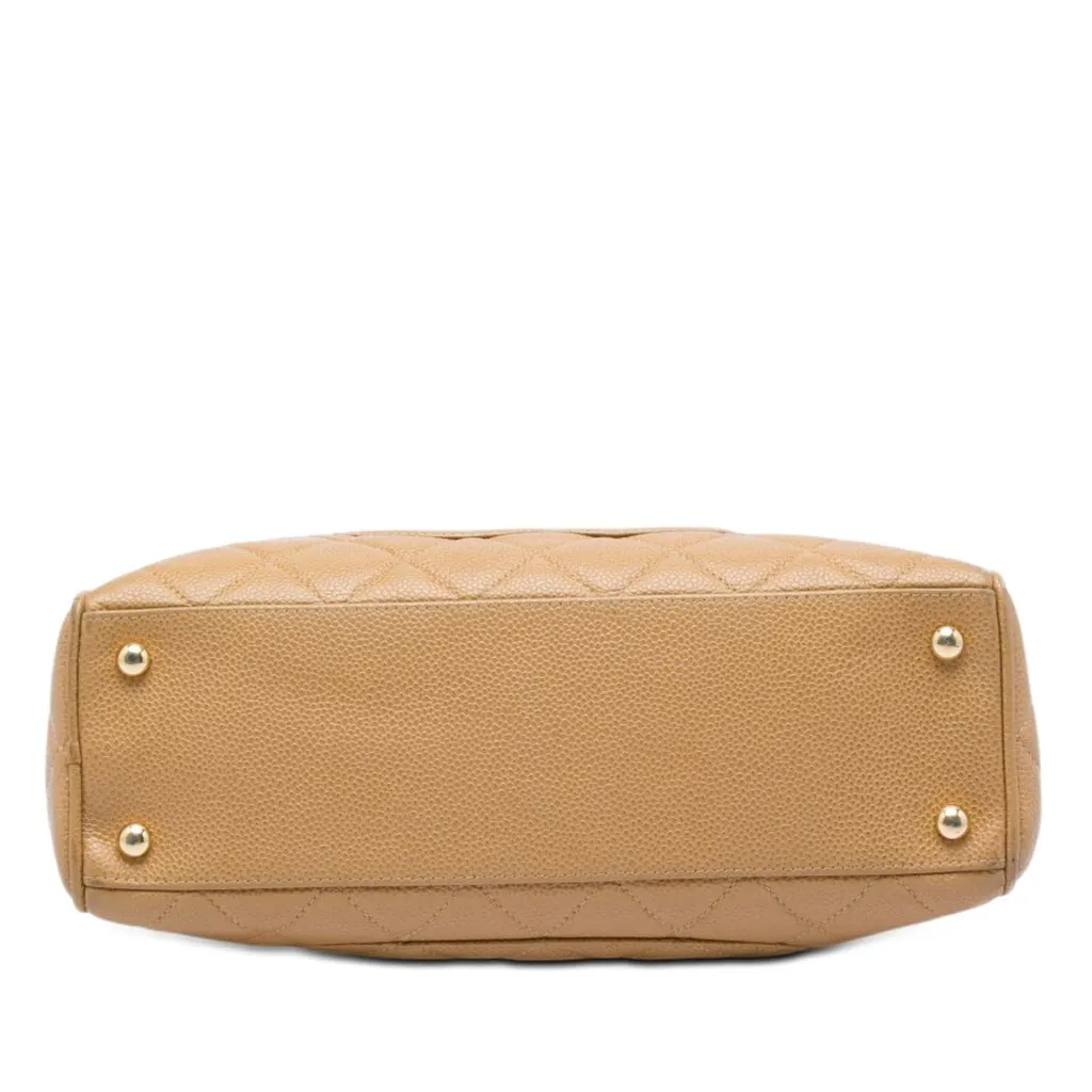 Chanel CC Quilted Caviar Bowling Bag Brown Leather Very good - Inside View