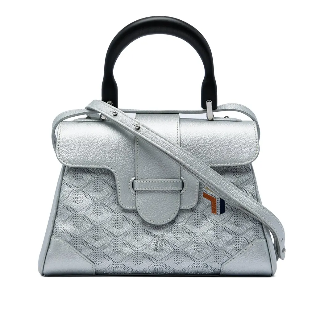 Goyard Mini Goyardine Precious Metals Saigon Souple Silver Canvas Very good - Front View