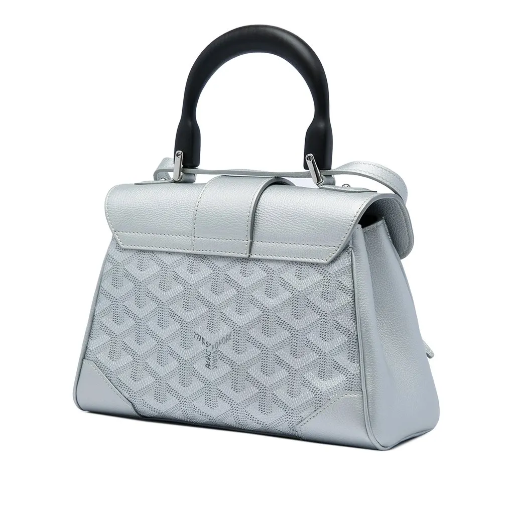 Goyard Mini Goyardine Precious Metals Saigon Souple Silver Canvas Very good - Back View