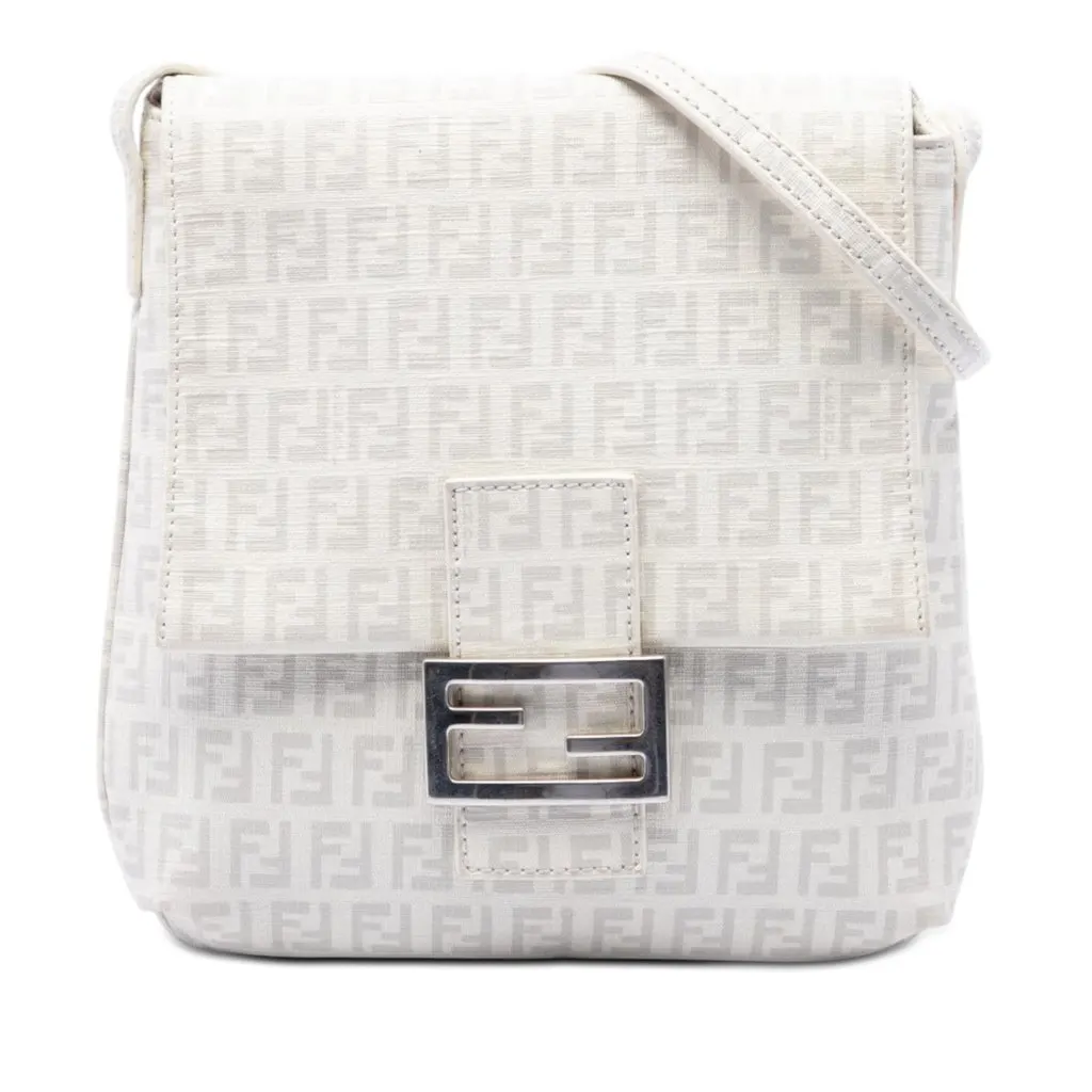 Fendi Zucchino Spalmati Crossbody White Very good - Front View