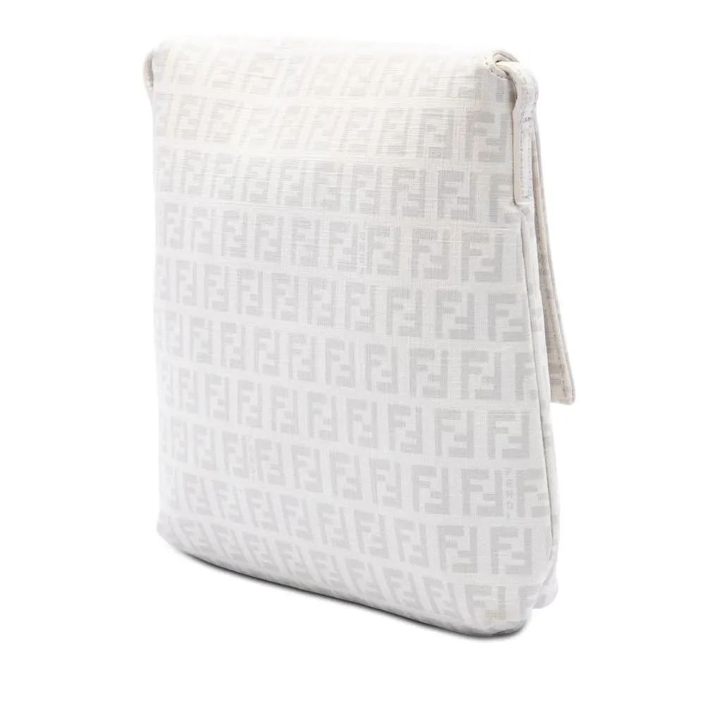 Fendi Zucchino Spalmati Crossbody White Very good - Back View