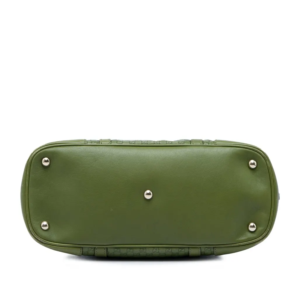 Gucci Small Microguccissima Nice Dome Satchel Green Leather Very good - Inside View