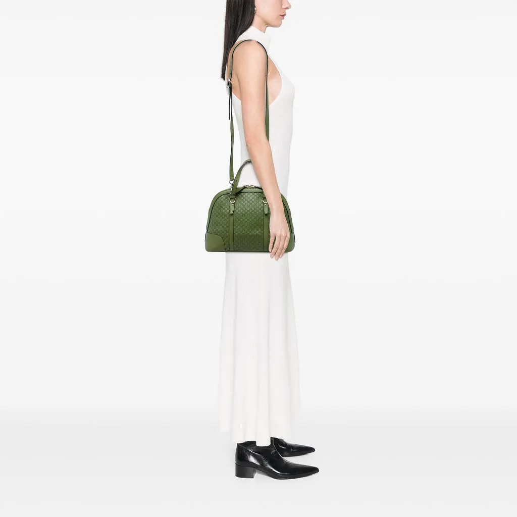 Gucci Small Microguccissima Nice Dome Satchel Green Leather Very good - Box View
