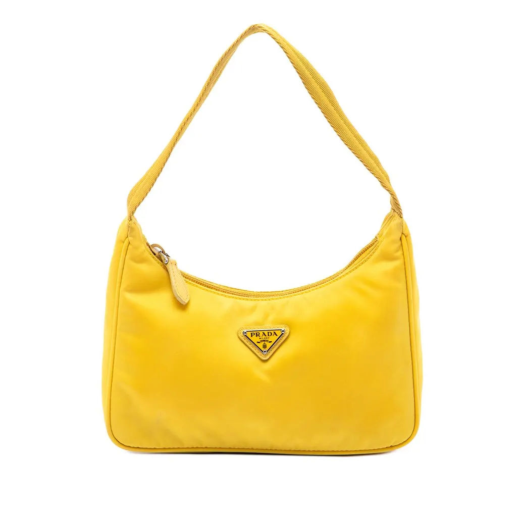 Prada Mini Tessuto Re Edition 2000 Shoulder Bag Yellow Polyamide Very good - Front View