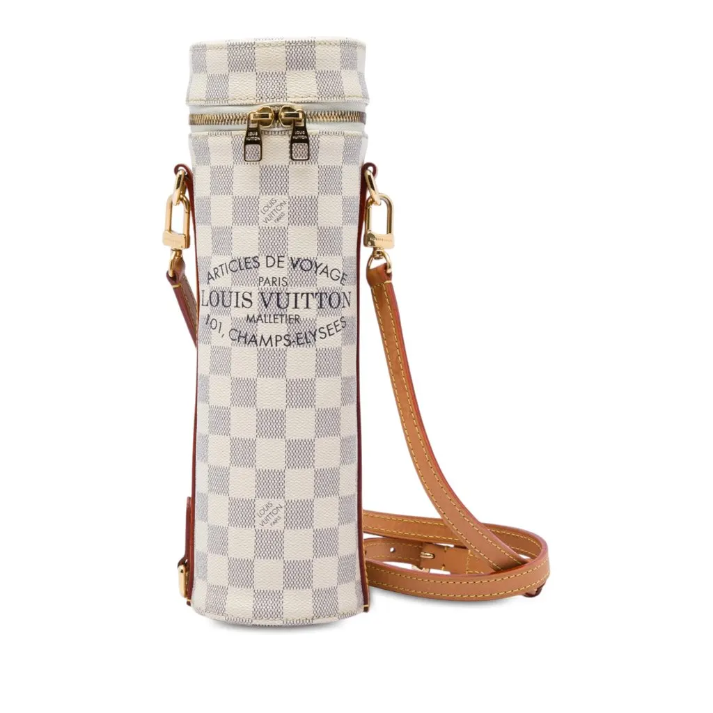 Louis Vuitton Damier Azur Bottle Holder White Very good - Front View