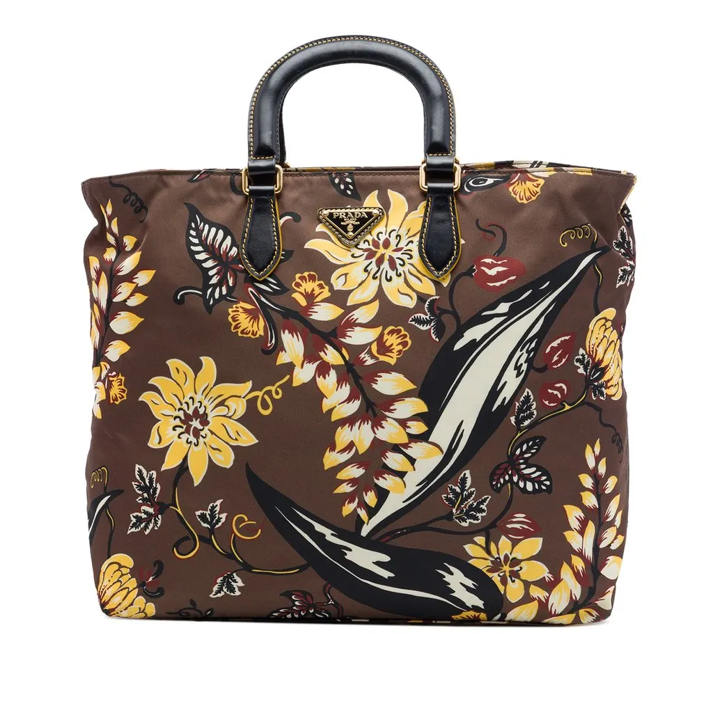 Prada Tessuto Stampato Satchel Brown Very good - Front View
