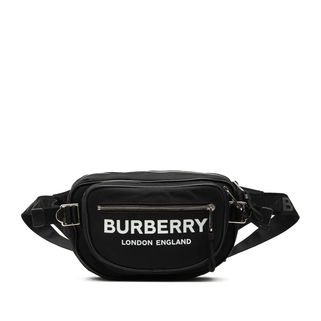 Burberry Nylon Logo Cannon Belt Bag Black Very good - Front View