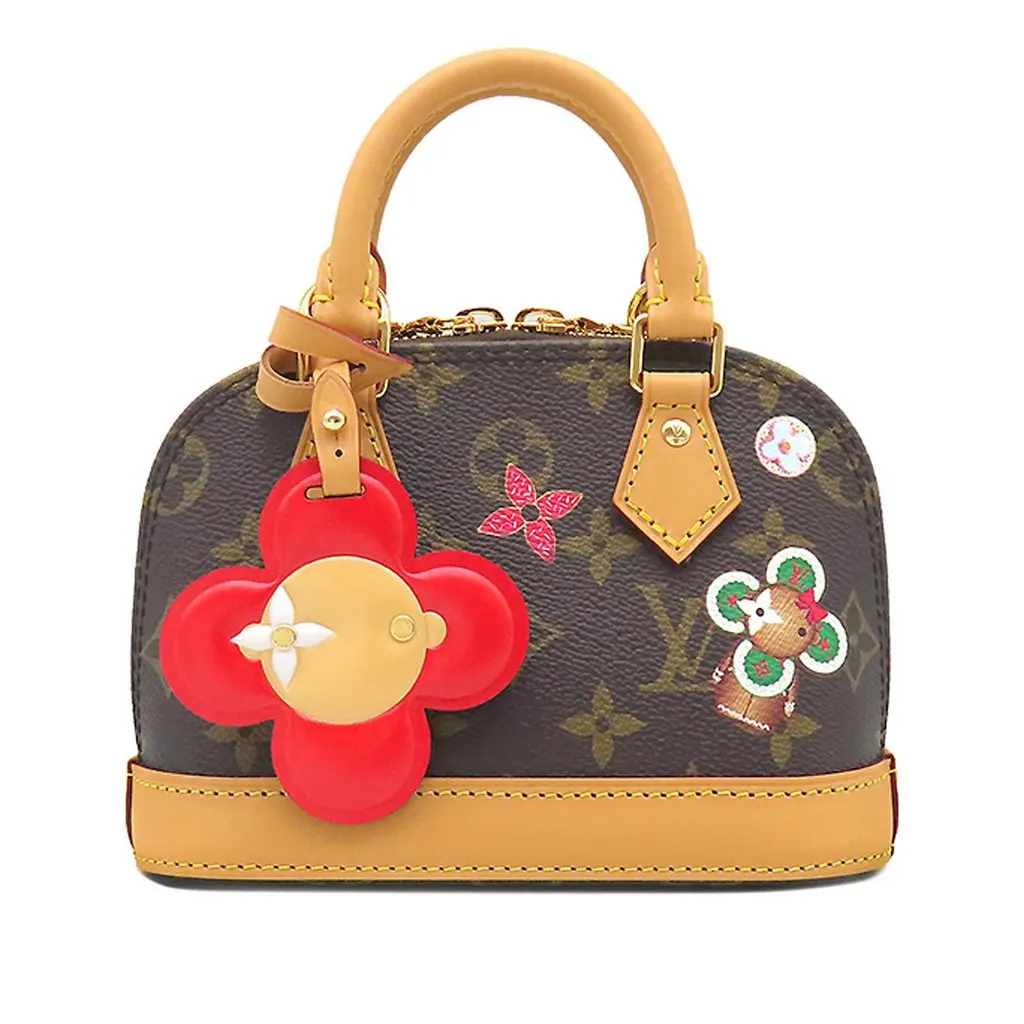 Louis Vuitton Monogram Christmas Animation Vivienne Candy Factory Nano Alma Brown Very good - Front View