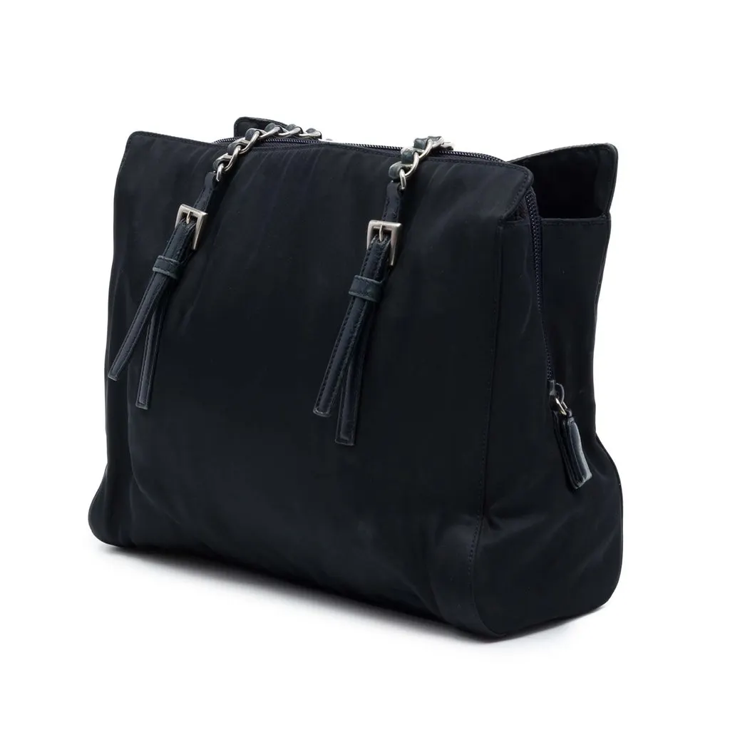 Prada Tessuto Chain Tote Black Very good - Back View
