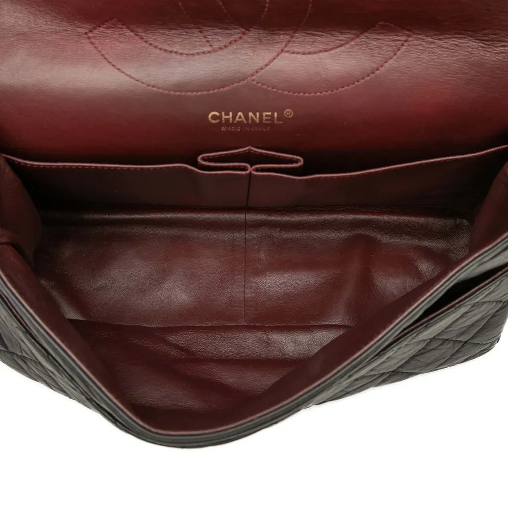 Chanel Quilted Aged Calfskin Reissue 2.55 Double Flap 227 Black Leather Good - Box View
