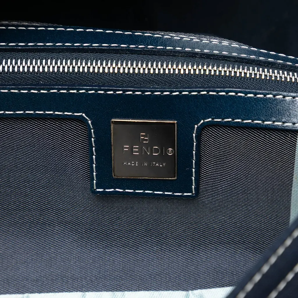 Fendi Canvas FF Marble Baguette Shoulder Bag Blue Very good - Box View