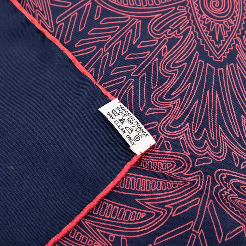 Hermès Legende Kuna Peuple de Panama Silk Scarf 90 Blue Very good - Inside View