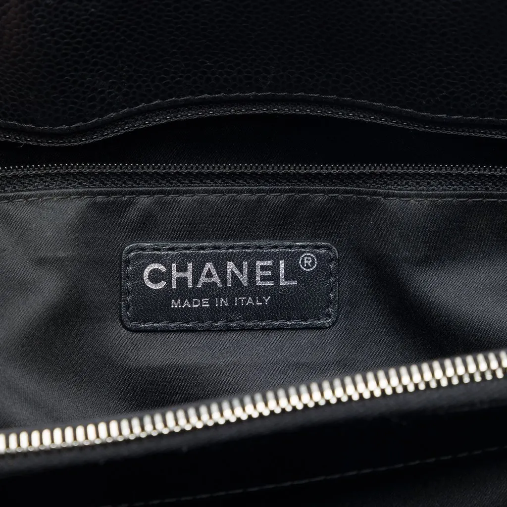 Chanel Caviar Grand Shopping Tote Black Leather Very good - Box View