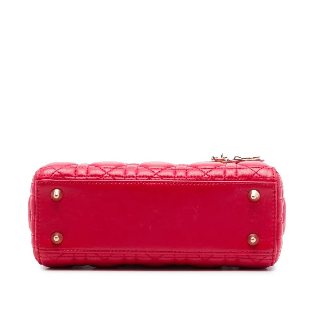 Dior Small Lambskin Cannage My ABCDior Lady Dior Red Leather Very good - Inside View