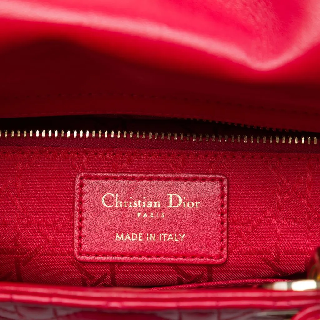 Dior Small Lambskin Cannage My ABCDior Lady Dior Red Leather Very good - Box View