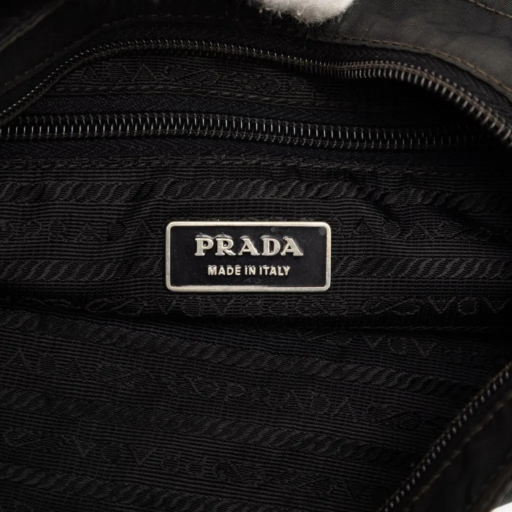 Prada Tessuto Zip Top Crossbody Black Very good - Box View