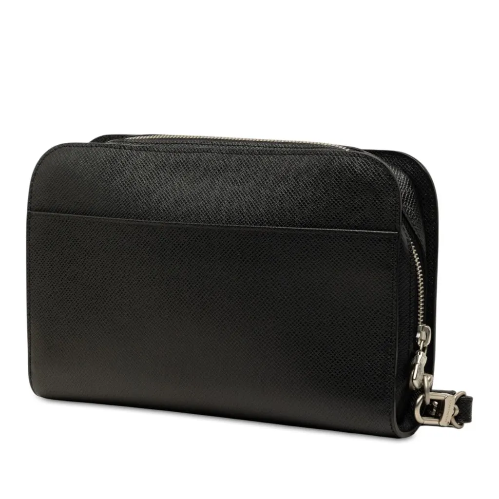 Louis Vuitton Taiga Pochette Baikal Black Leather Very good - Back View