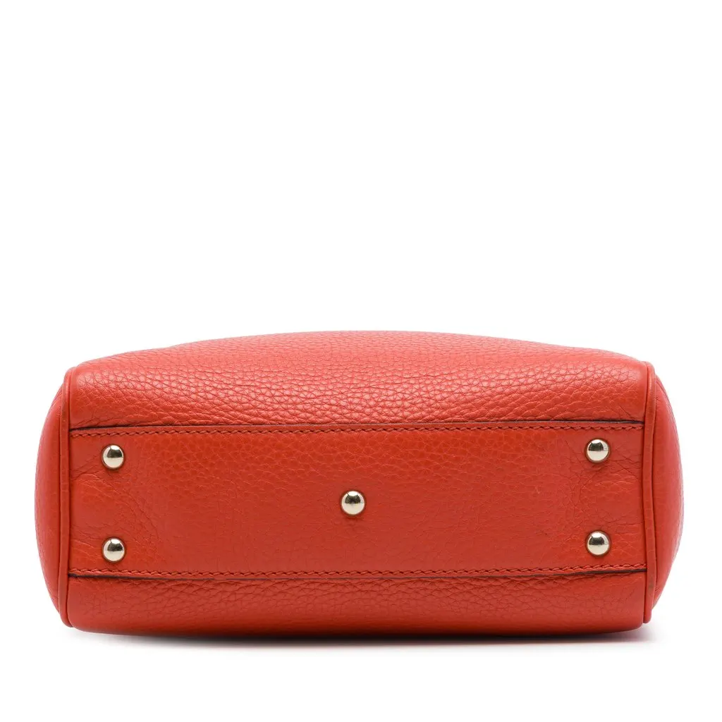 Gucci Mini Calfskin Bamboo Shopper Satchel Orange Leather Very good - Inside View